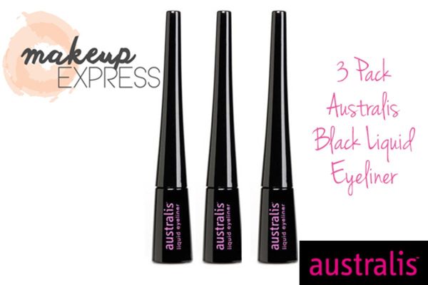 Australis Black Liquid Eyeliner - 3 Pack